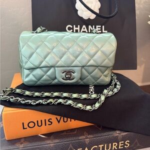Authentic Chanel Mini Rectangle Flap Bag with Chanel Box & Dust Bag 💕